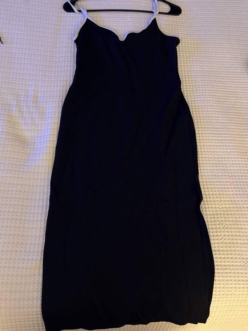 Abercrombie & Fitch Black Maxi Slip Dress with White Trim